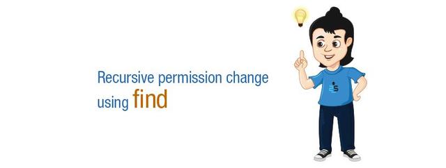 Recursive  permission change using find