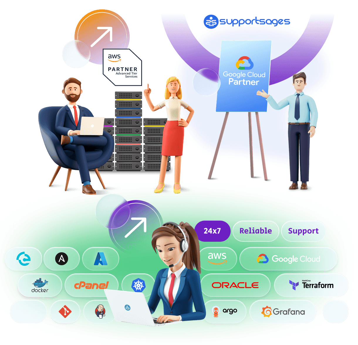 Illustration of Support Sages in light mode